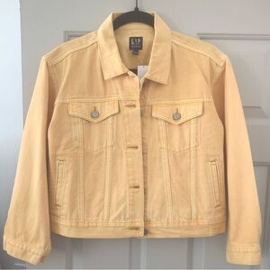 NWT Gap Mango Orange Denim Jacket Cropped